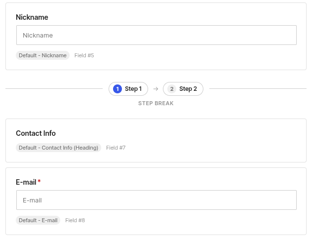 pb form builder multi-step form step break