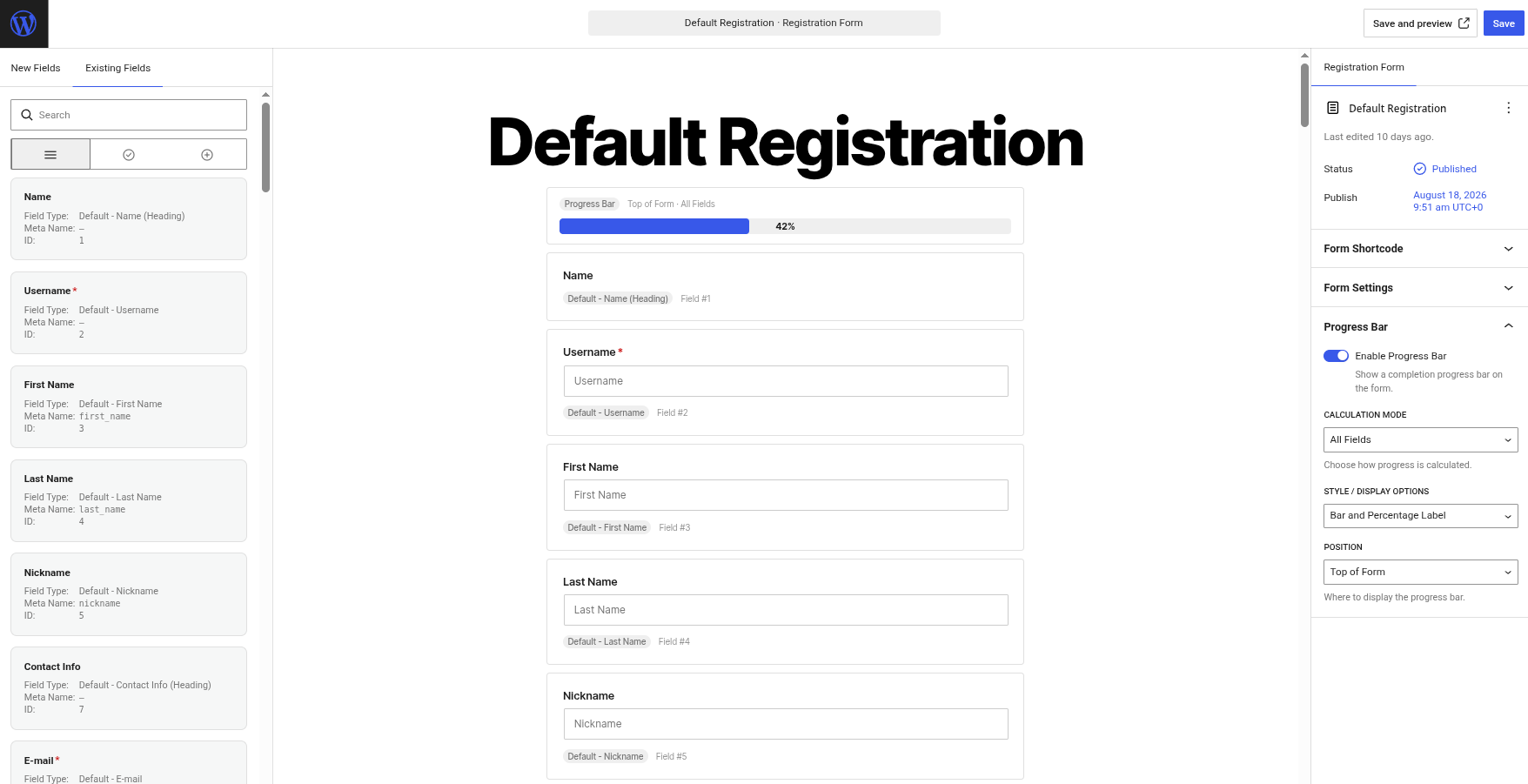 pb progress bar form builder canvas